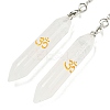 Bullet Natural Quartz Crystal Pointed Dowsing Pendulums AJEW-B106-01AS-07-2