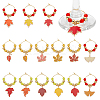 Autumn Theme Glass Wine Glass Charms AJEW-BC00013-1