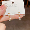 Brass Micro Pave Clear Cubic Zirconia Knot with Round Dangle Stud Earrings FS-WGC5F67-01-3