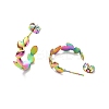 Ion Plating(IP) 304 Stainless Steel Leaf Wrap Stud Earring EJEW-P202-03MC-2