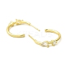 Real 18K Gold Plated Brass Ring Stud Earrings EJEW-L270-10G-02-2