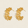 Wire Wrapped Hollow C-Shaped 304 Stainless Steel Stud Earrings LS-VV9259-1