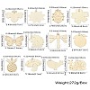 60Pcs 12 Styles Blank Wood Big Pendants WOOD-CJ0002-26-8