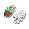6Pcs 6 Colors Alloy Enamel Pendants ENAM-YW0002-53-2