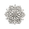 Rotatable Snowflake Alloy Rhinestone Brooches for Backpack Clothes PALLOY-D361-11G-1