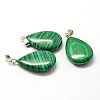 Teardrop Dyed Synthetic Malachite Pendants G-Q368-01-2
