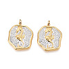 304 Stainless Steel and Polymer Clay Crystal Rhinestone Pendants STAS-T069-60E-1