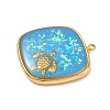 304 Stainless Steel Epoxy Resin with Natural Shell and Sequins Inside Pendants STAS-L026-17G-H03-2
