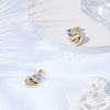 1 Pair Heart Brass Micro Pave Clear Cubic Zirconia Stud Earrings EJEW-LP0004-98G-3