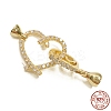 925 Sterling Silver Micro Pave Clear Cubic Zirconia Fold Over Clasps STER-P054-03G-1