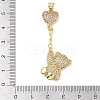 Rack Plating Brass Micro Pave Cubic Zirconia Pendants KK-K341-47G-3