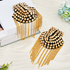 Fashionable Punk Style Chain Tassel Epaulettes DIY-WH0304-475G-4