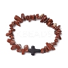 Natural Red Jasper Chips Stretch Bracelets for Women Men BJEW-JB11341-03-2