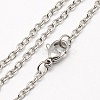Tarnish Resistant Trendy Unisex 304 Stainless Steel Cable Chain Necklaces X-NJEW-M057-B-01-1