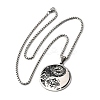 Yin-yang Lotus Eye 201 Stainless Steel Pendant Necklaces for Women NJEW-M105-07B-P-2