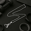 2Pcs 2 Colors Stainless Steel Boxing Glove Pendant Box Chain Necklaces for Men NJEW-HY0001-09B-3
