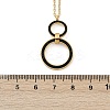 304 Stainless Steel Jet Rhinestone Double Rings Pendant Necklaces NJEW-V001-04G-5