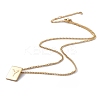 Stainless Steel Initial Letter Rectangle Pendant Necklace for Men Women NJEW-E090-01G-25-2