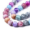 Opaque Baking Painted Crackle Glass Beads Strands EGLA-S174-33J-3