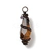 Natural Tiger Eye Pointed Big Pendants G-G860-03R-05-3