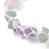 Dyed Natural Quartz Crystal & Green Aventurine Nugget Braided Bead Bracelets BJEW-TA00405-2
