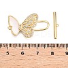 Brass Micro Pave Clear Cubic Zirconia Toggle Clasps KK-N254-149G-4