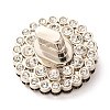 Flat Round Zinc Alloy with Rhinestones Bag Twist Lock Clasps PALLOY-A068-03P-3
