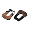 Opaque Resin & Walnut Wood Pendants RESI-N039-65C-2