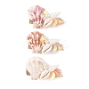 Natural Shell & Shell Pearl & PVC & Iron Alligator Hair Clips PHAR-TA000005-2