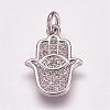 Brass Micro Pave Cubic Zirconia Pendants ZIRC-G099-39P-1