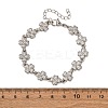 Brass Micro Pave Clear Cubic Zirconia Link Bracelets for Women BJEW-D342-04P-5