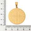 Ion Plating(IP)Trendy Necklace Findings Flat Round with San Benito 304 Stainless Steel Pendants STAS-L012-A07G-3