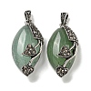 Natural Green Aventurine Horse Eye Pendants G-F766-01AS-01-1