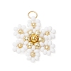 Glass Seed Beaded Flower Pendants PALLOY-MZ00712-04-1
