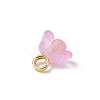 60Pcs 12 Colors Frosted Acrylic Flower Charms PALLOY-JF03550-6