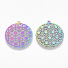 Ion Plating(IP) 201 Stainless Steel Filigree Pendants X-STAS-R102-09-2