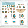 64Pcs 16 Style Zinc Alloy Cabochons MRMJ-AR0001-22-2