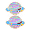 Space Planet Alloy Enamel Cabochons AL-CBA1A6F-07KCG-B-1