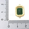 Rack Plating Brass Micro Pave Clear Cubic Zirconia Rectangle Connector Charms KK-A234-028G-01-3