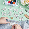 20Pcs Butterfly Rhinestone with Plastic Pearl Cloth Patches PATC-GA0001-59-3