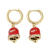 Bell Brass & Enamel Hoop Earrings for Women EJEW-U015-25G-G-1