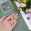 8Pcs 4 Colors Brass Micro Pave Cubic Zirconia Pendants KK-FH0008-06-3