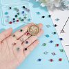 Unicraftale 48Pcs 8 Colors Electroplated Natural Quartz Stainless Steel Faceted Flower Connector Charms STAS-UN0056-91-4