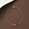 304 Stainless Steel Enamel Link Bracelets BJEW-K226-17B-G-2