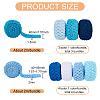 BENECREAT 14M 7 Style Blue Series Elastic Crochet Headband Ribbon OCOR-BC0005-36-2