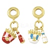 2Pcs 2 Colors Brass Enamel European Dangle Charms KK-FS0001-81-1