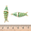 Brass Micro Pave Cubic Zirconia Pendants with Enamel KK-H526-03G-07-3