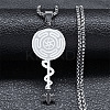 304 Stainless Steel Hecate's Wheel Key Pendant Necklaces for Women FS-WG4FA44-01-1