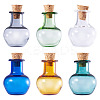 6Pcs 6 Colors Round Glass Cork Bottles Ornament AJEW-TA0001-75-3