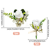 2Pcs 2 Style Silk Cloth Imitation Rose Corsage Boutonniere AJEW-CP0001-61A-2